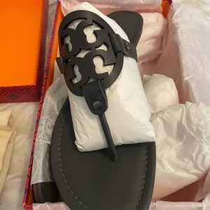 Tory Burch Black Cutout Logo Sandals